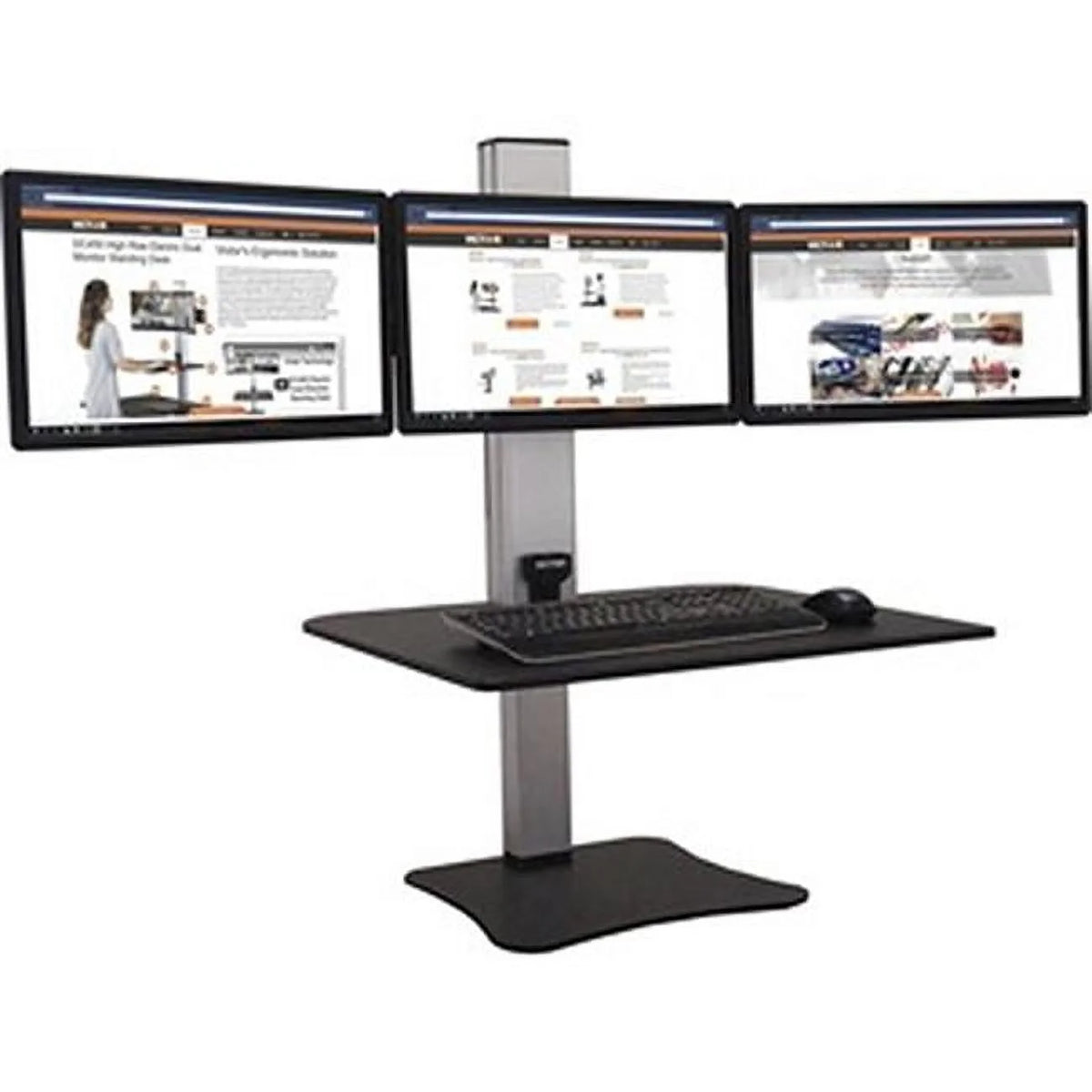 Black Electric Triple Monitor Standing Desk H51410