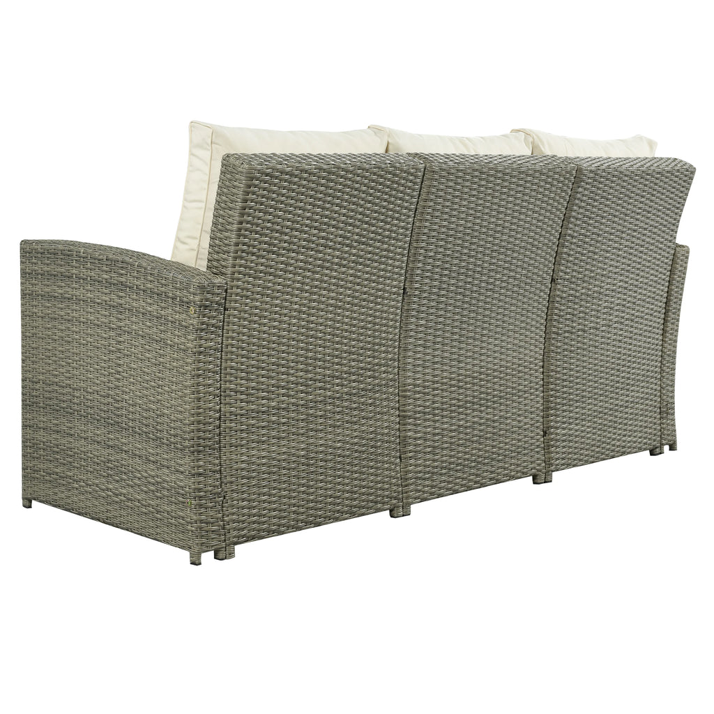 5 Piece Rattan Sectional Seating Group with Cushions and Table E7565