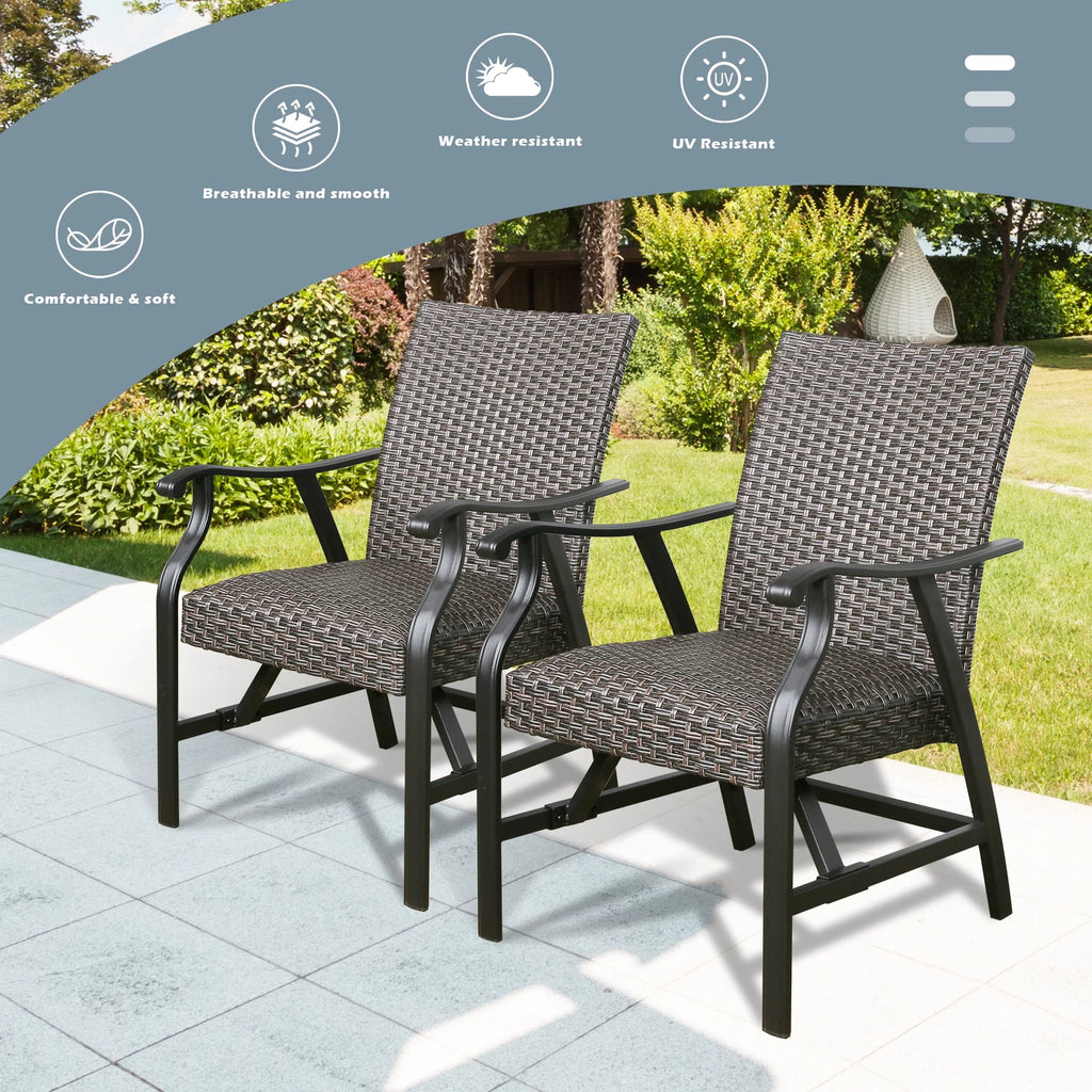 Rattan Patio Motion Rocking Chairs Set of 2 Y318577