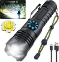 Rechargeable Tactical Flashlight, 100000 Lumens, Waterproof, Zoomable I109805