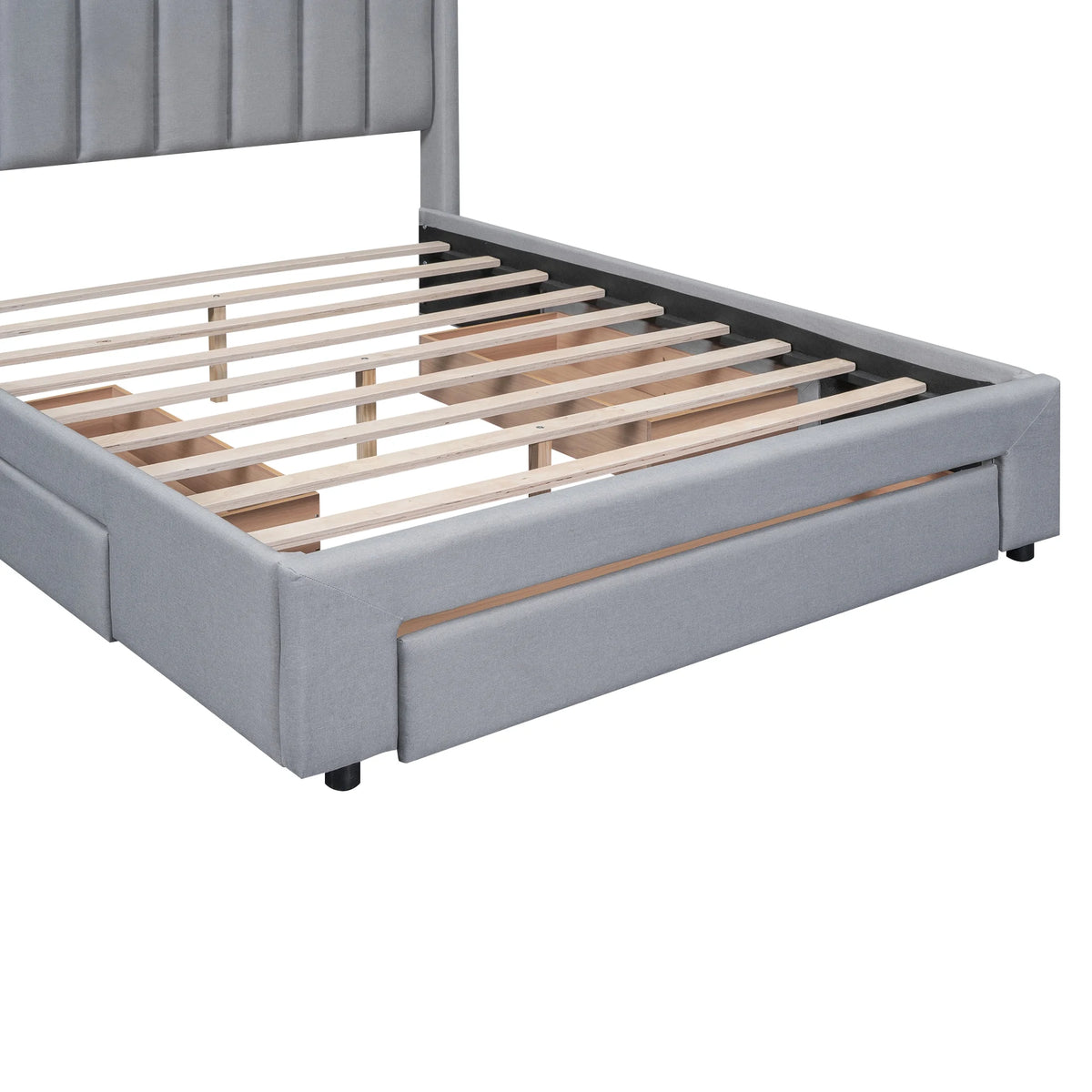 Queen Size Upholstery Platform Bed with Three Storage Drawers M655