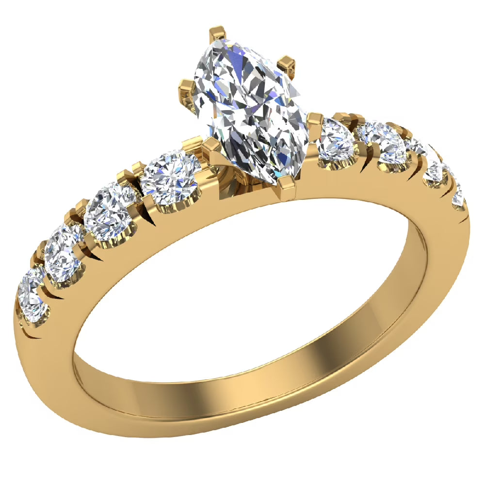 Marquise Cut 14K Gold 1.00 CT Engagement Ring U6805
