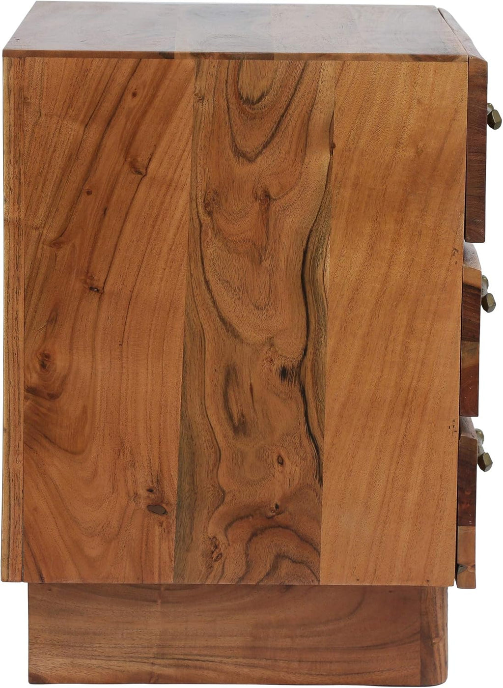 Dark Natural Acacia Wood 3 Drawer Nightstand Q3539