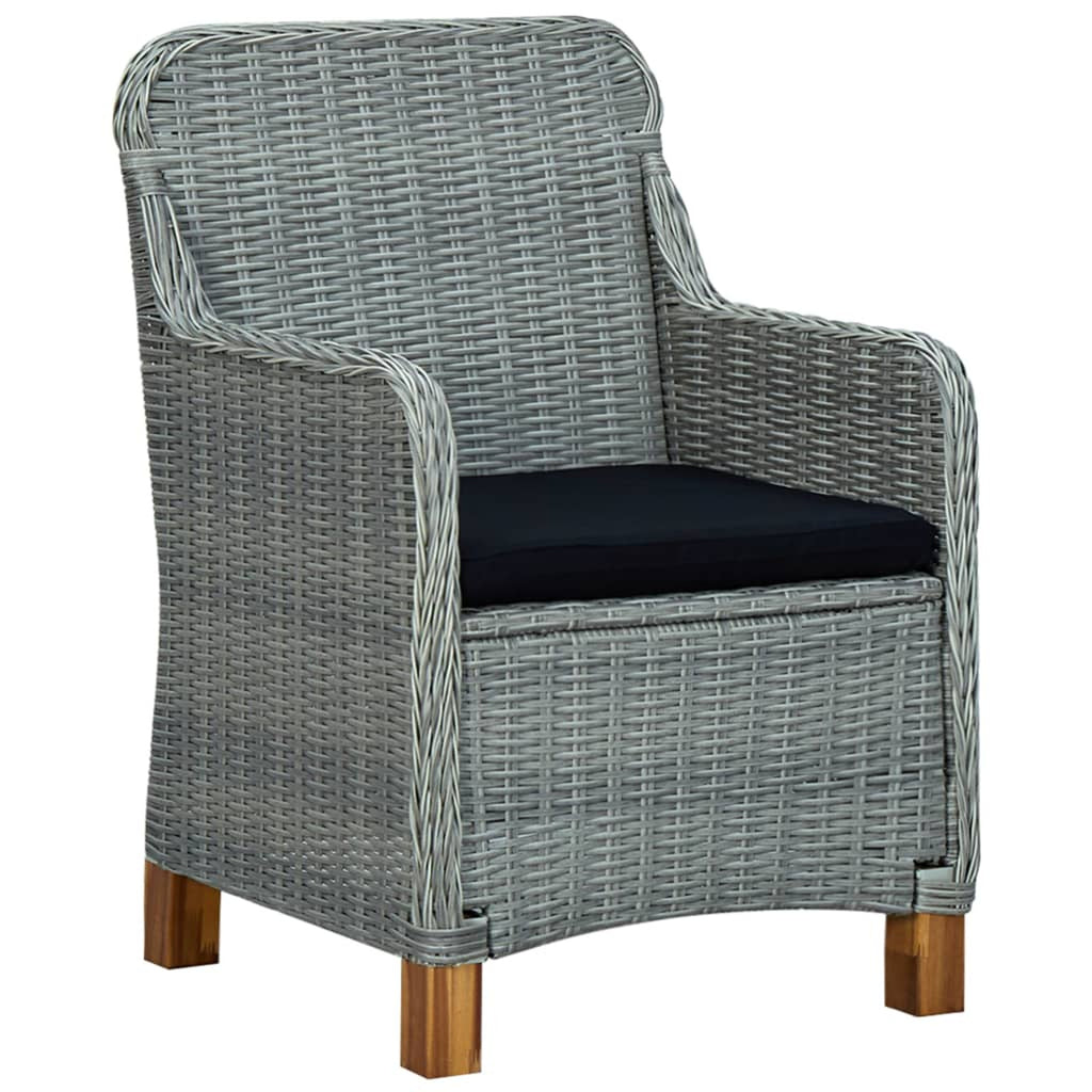 Light Gray Poly Rattan Garden Chairs with Cushions 2 pcs S935813