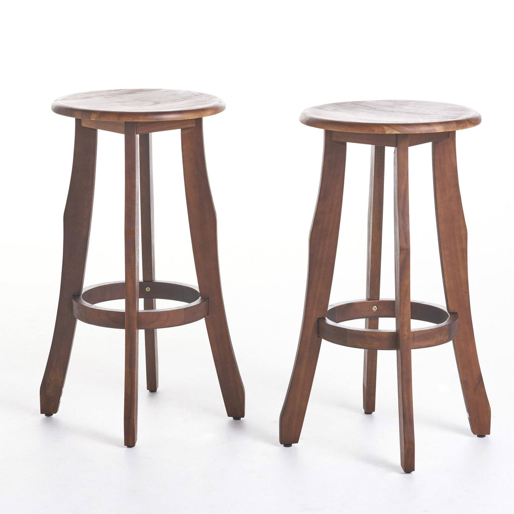 Set of 2 Dark Gray Acacia Barstool D6418