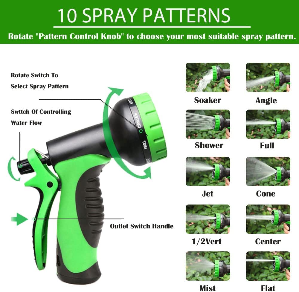 100FT Pack of 2 Expandable Garden Hose with Spray Nozzle R512
