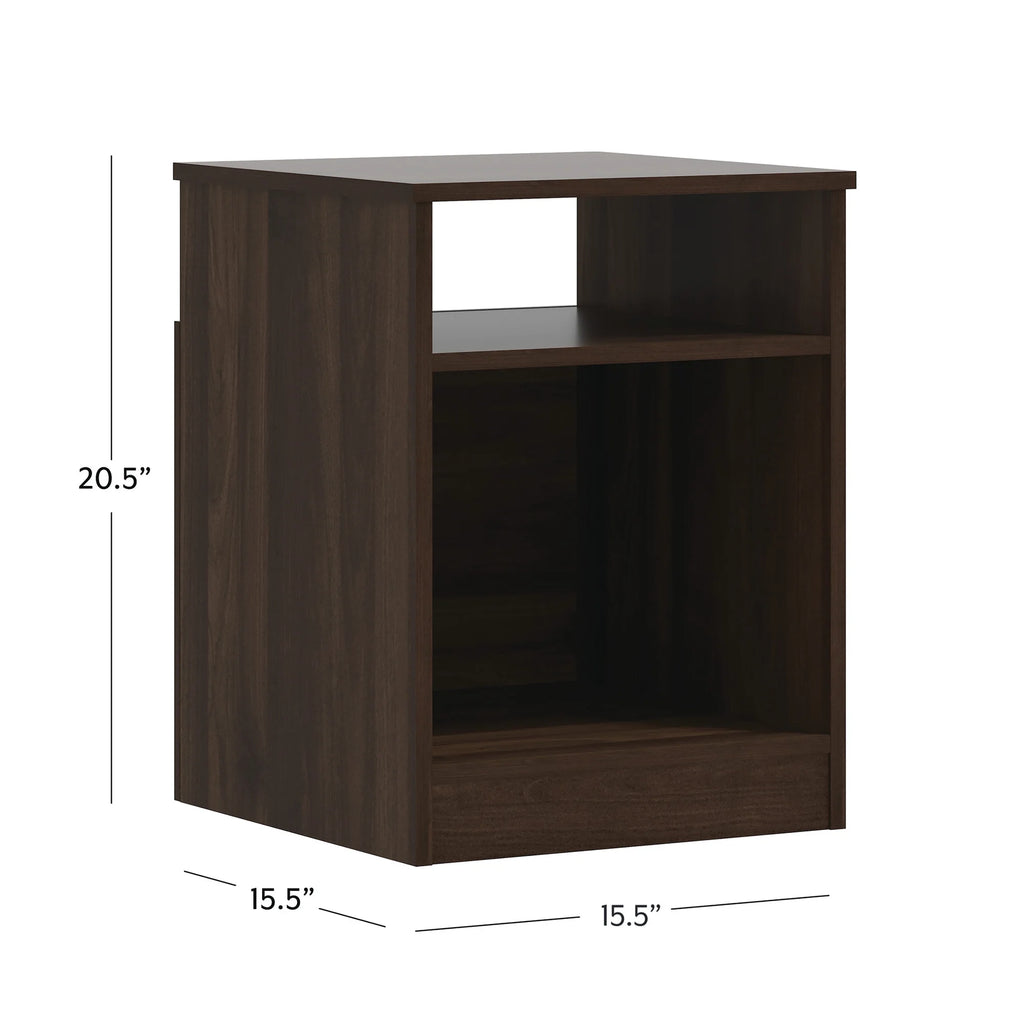 Dark Walnut Open Shelf Nightstand O39356