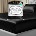 Black Silk Satin Fitted Sheet Queen Size 15 Inch Deep Pocket W6257