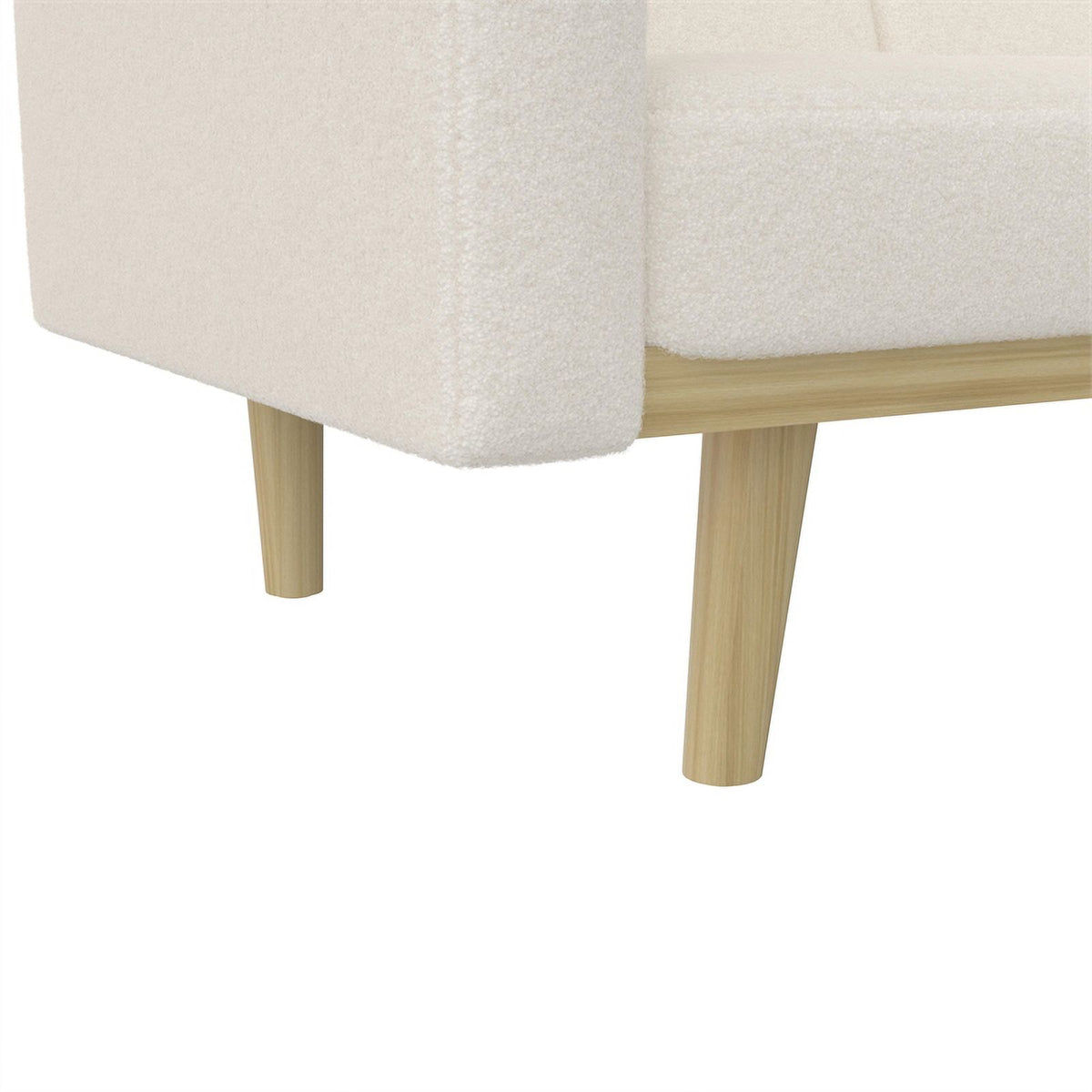 Ivory Teddy Fabric Futon Sofa Bed Y8084