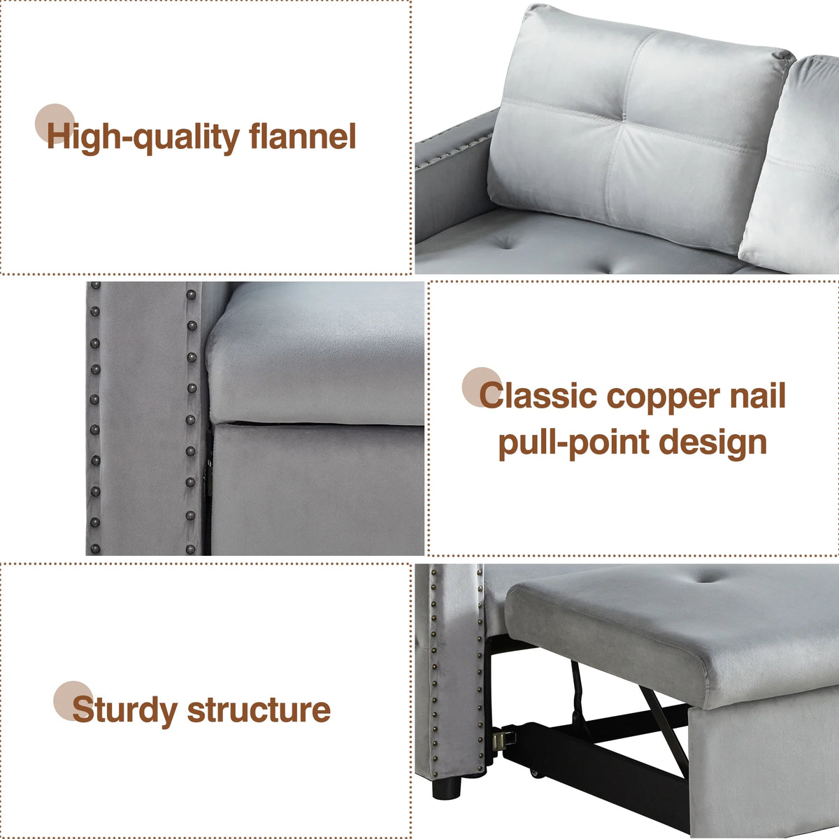 King Size L Shaped Sofa Bed with Storage J8732
