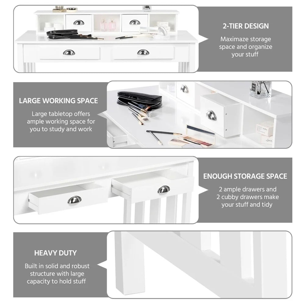 Writing Computer Desk with 4 Drawers N433