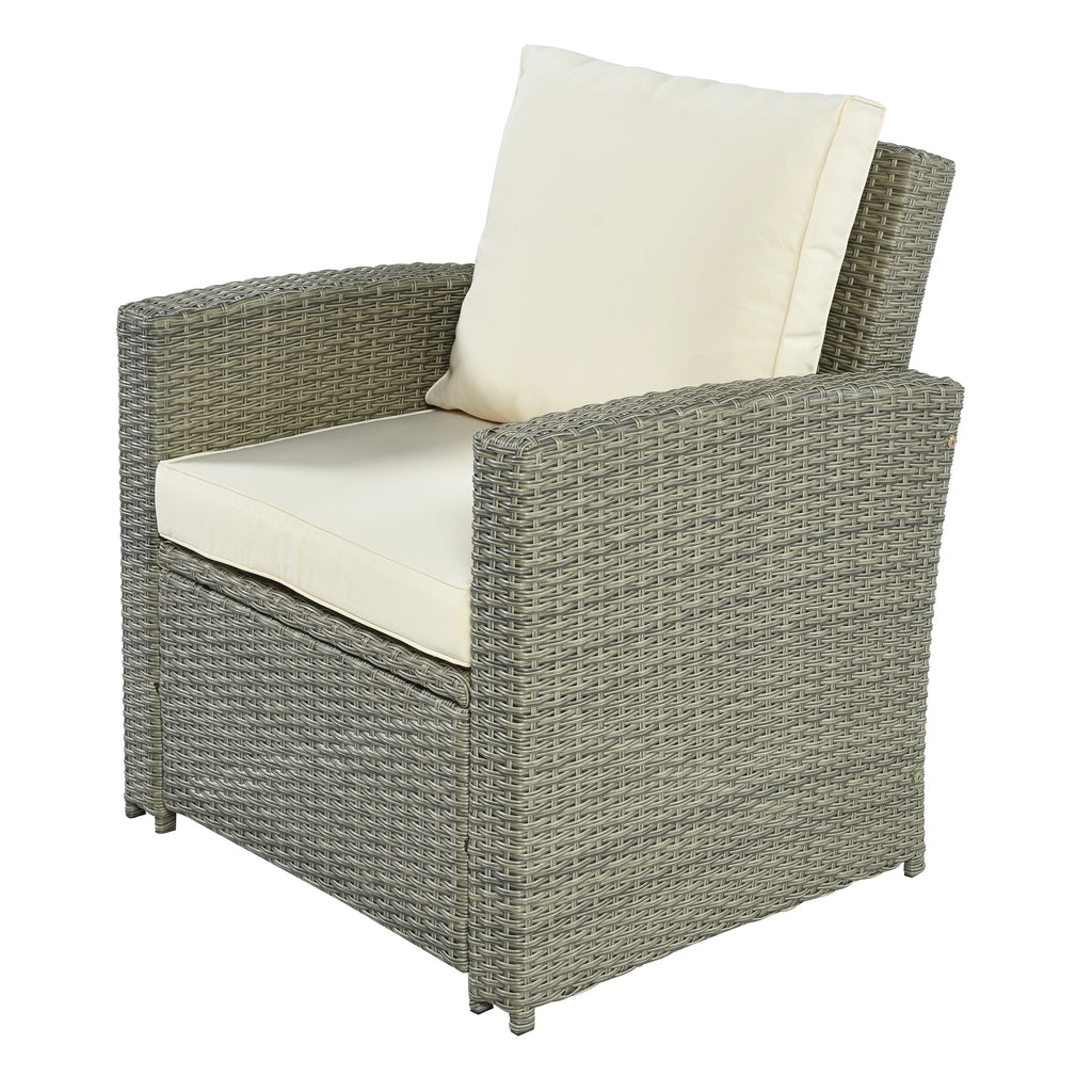 5 Piece Rattan Sectional Seating Group with Cushions and Table E7565