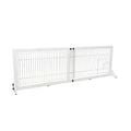 White Freestanding Pet Gate with Pet Door 22.5 in Height Y2922