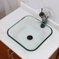 Transparent Square Tempered Glass Vessel Sink O6190