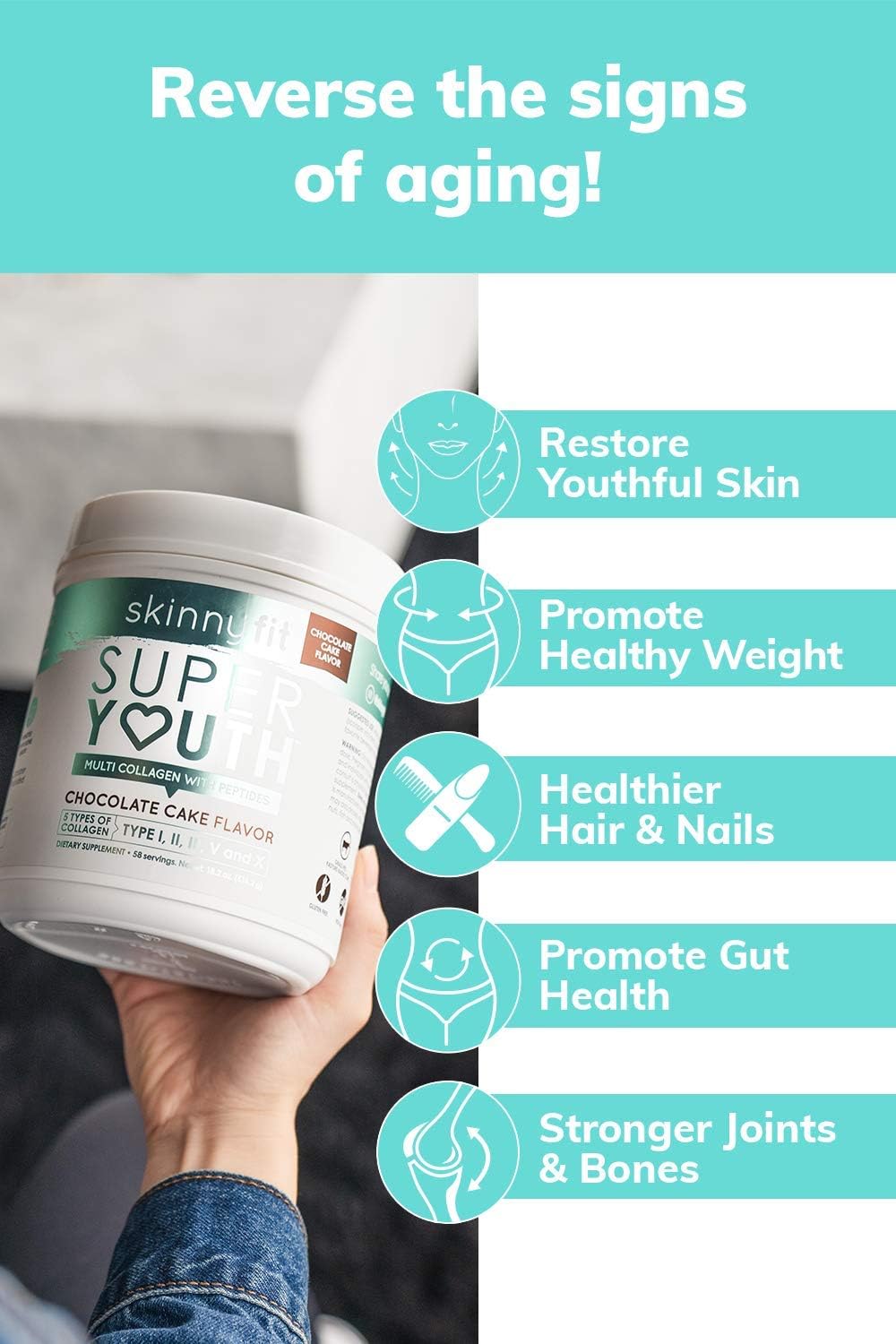 Multi-Collagen Peptide Powder Chocolate Cake Flavor, 58 Servings I7326