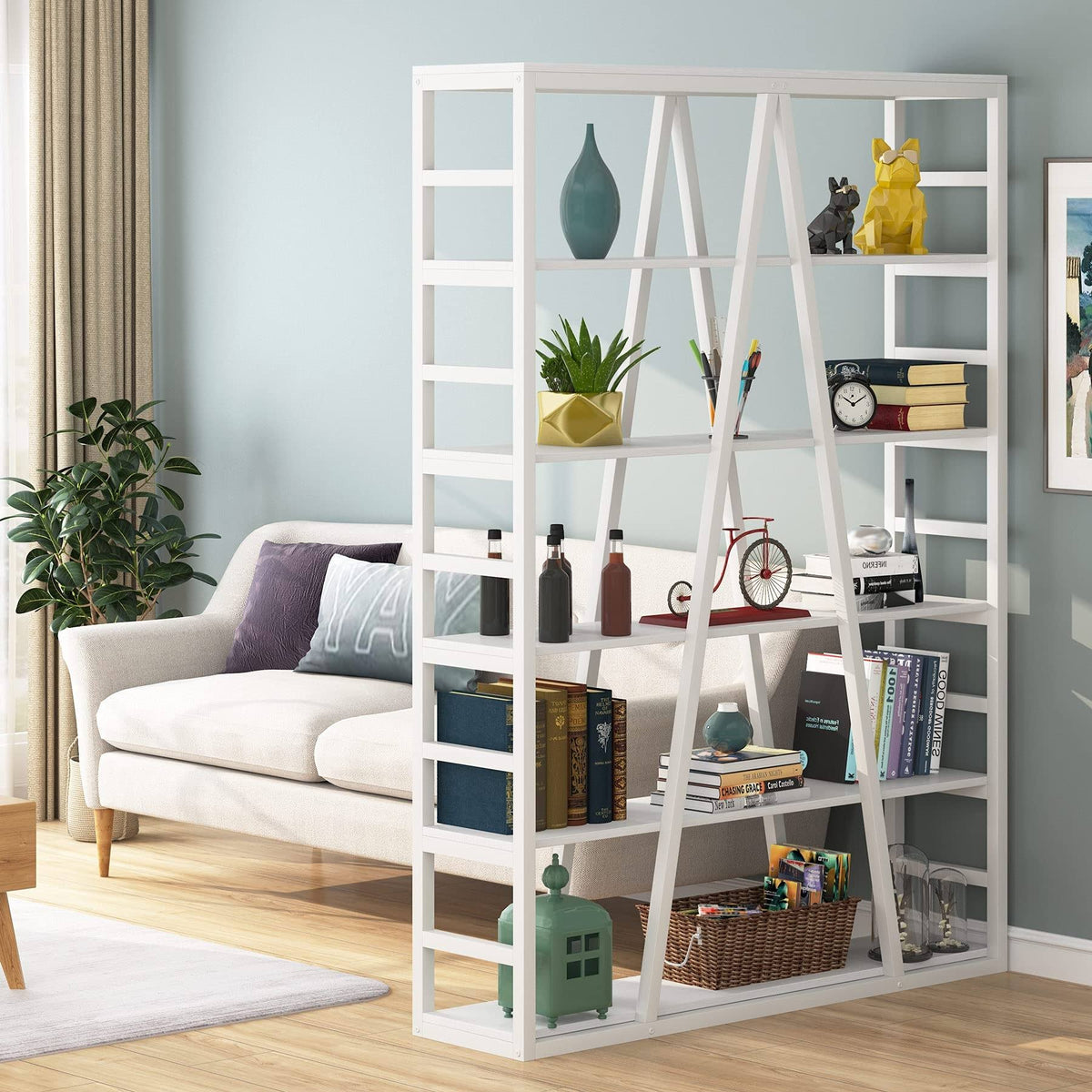 White Open Bookshelf Y63194