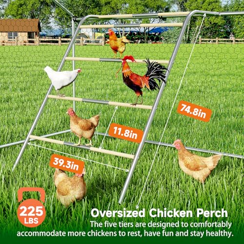 Large Metal Chicken Coop with Waterproof Cover M6942
