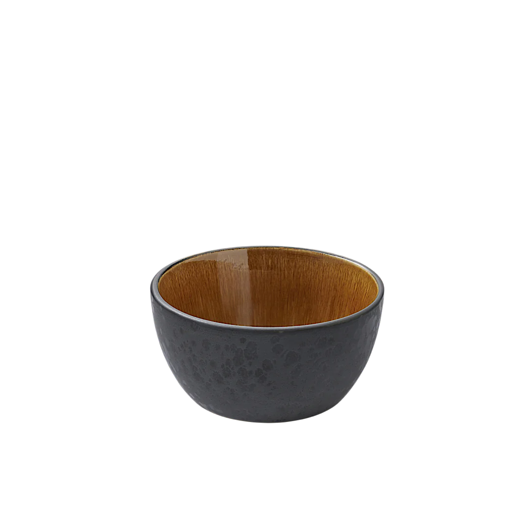 Stoneware Bowl 14cm Black Amber E155