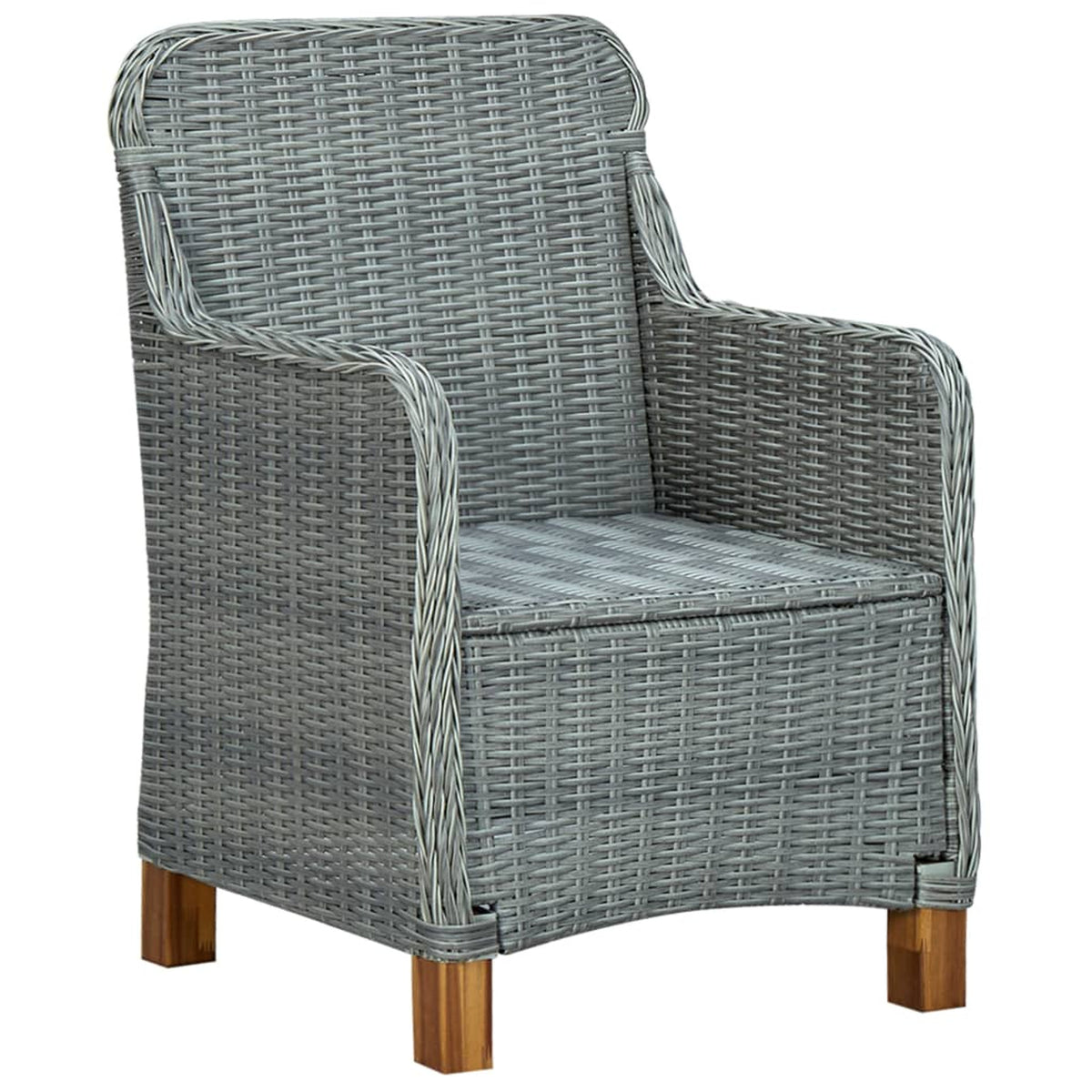 Light Gray Poly Rattan Garden Chairs with Cushions 2 pcs S935813